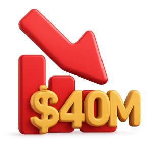 ضرر 40 میلیون دلاری