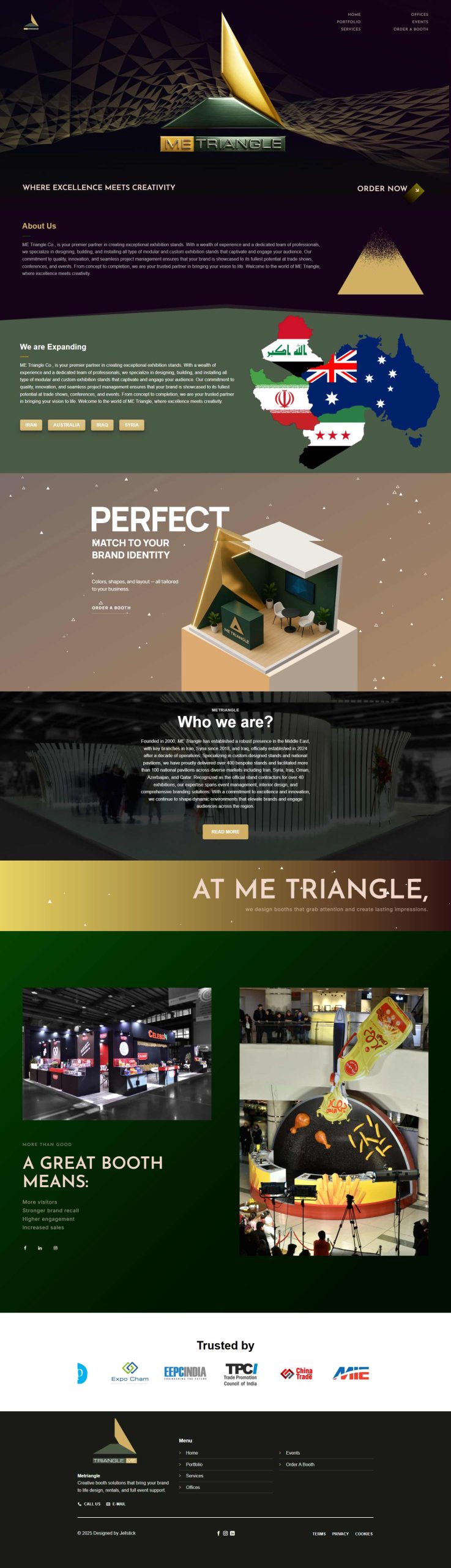 Screenshot of the Metriangle website home page