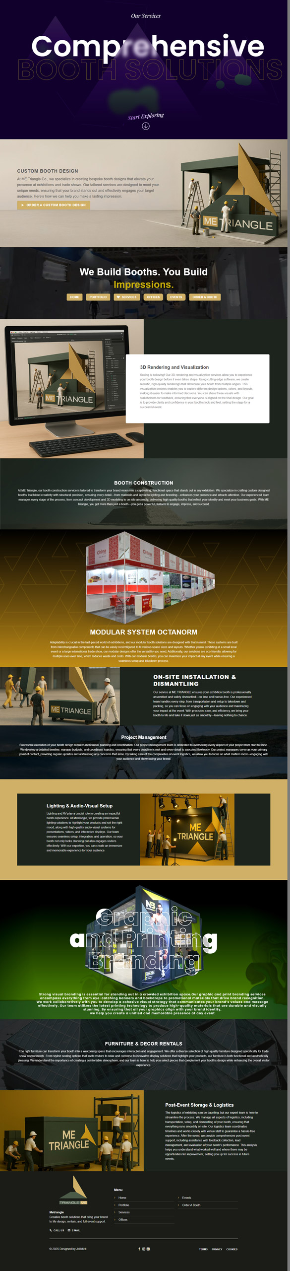 Screenshot of the Metriangle website services page