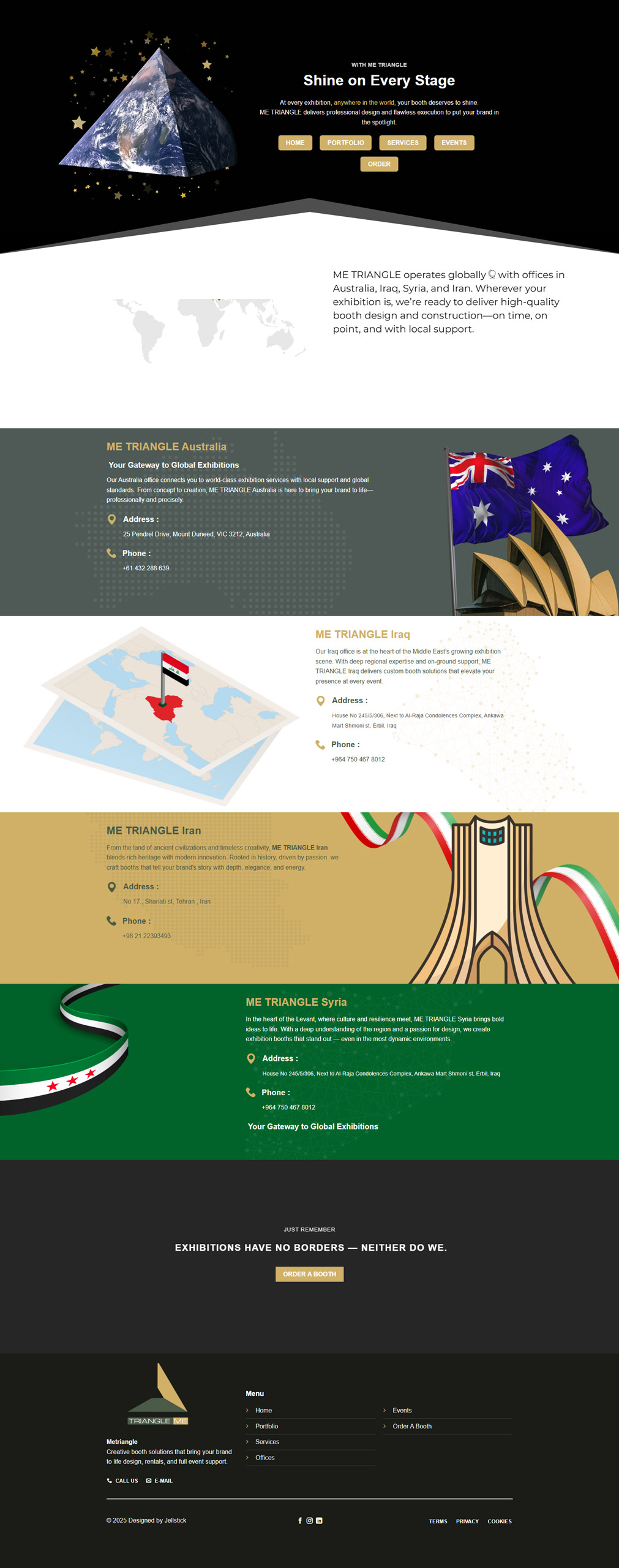 Screenshot of the Metriangle website offices page